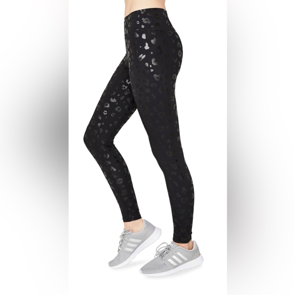 Black Cheetah Foil UpLift Leggings - S - Terez